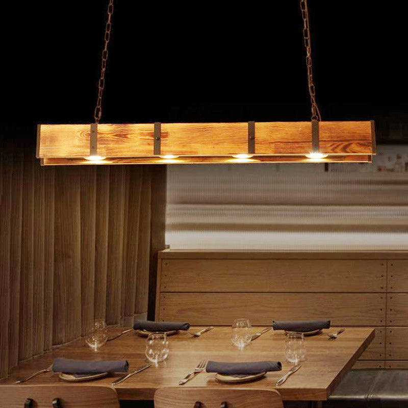 Rustic Strip Light Traditional Rustic Long Strip Wood Iron Spotlight LED Island Light ...